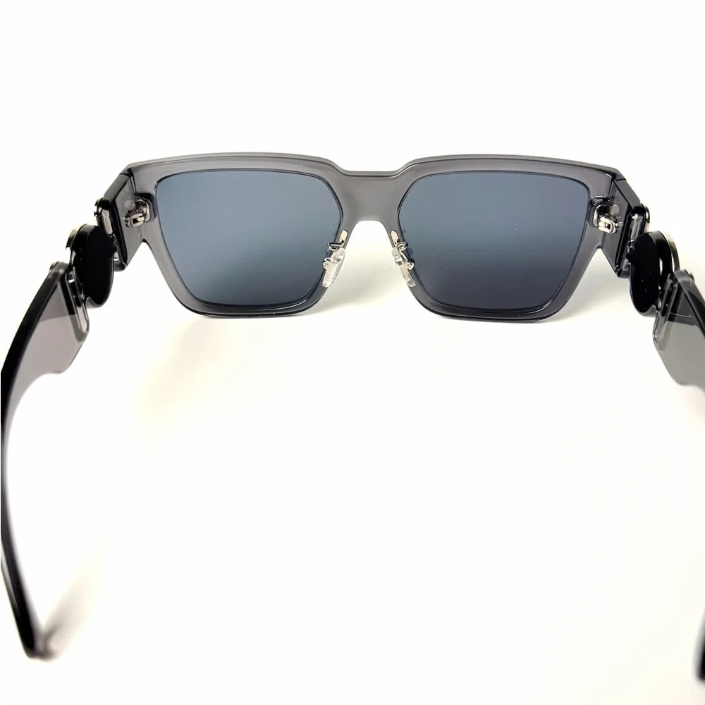 Versace Mod 4483 D 593/87 Gray Sunglasses Silver With Nose Pads Authentic New